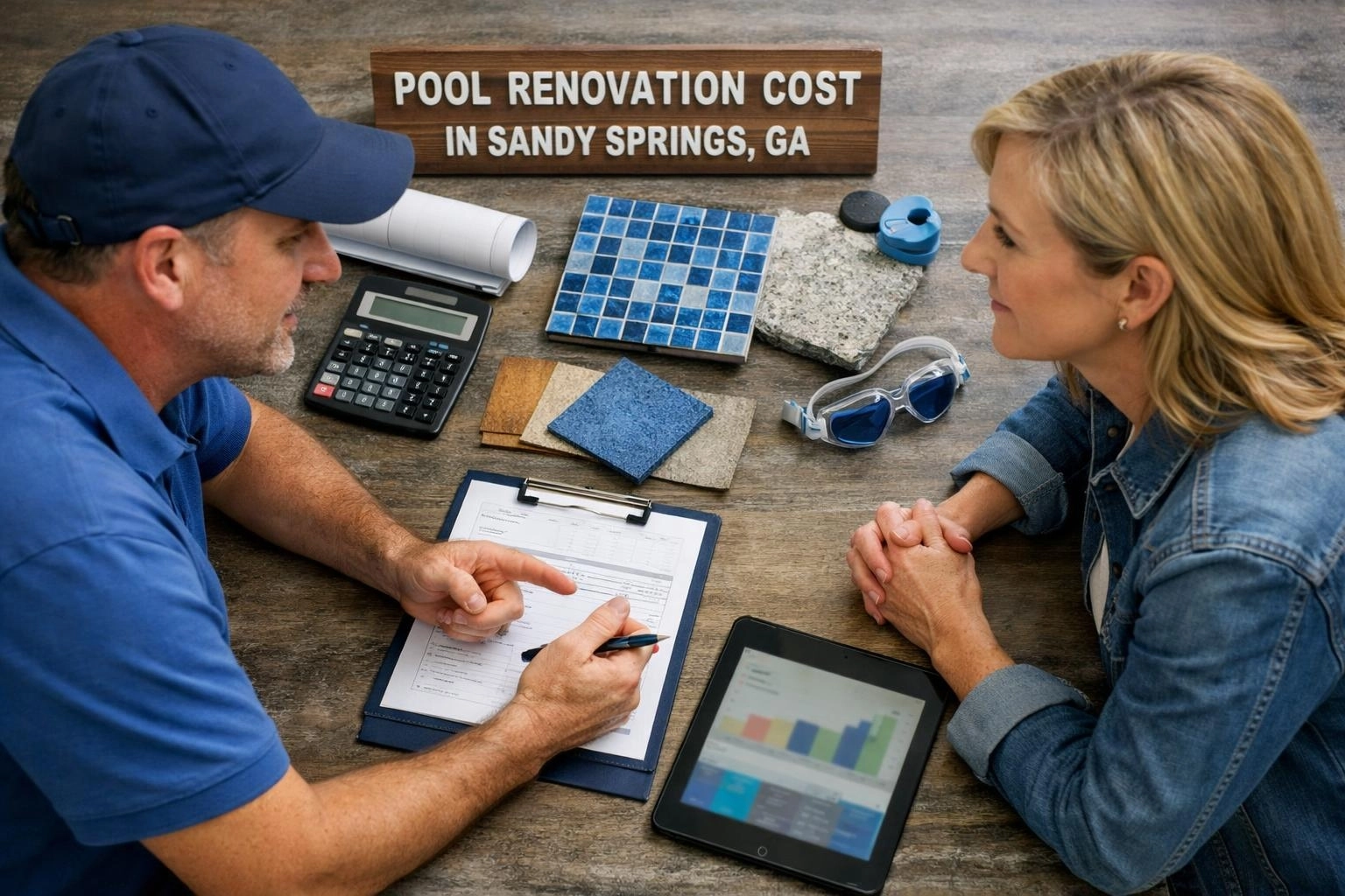 Pool renovation cost in Sandy Springs, GA