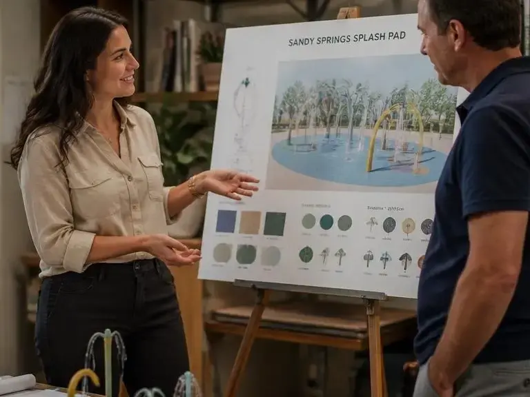 Inground pool builder planning an Alpharetta backyard layout