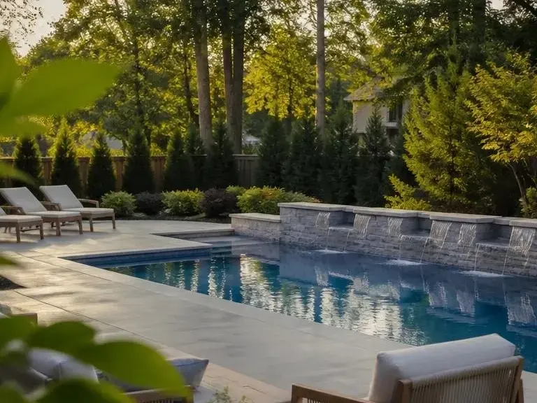 Infinity pool design plan for Sandy Springs GA backyard