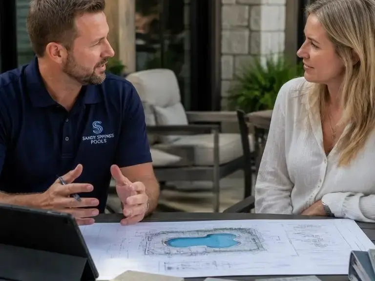 Excavation markings for custom pool project