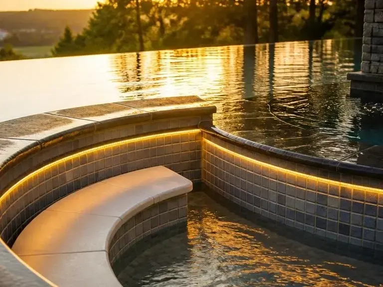 Drainage check on a Buckhead backyard pool deck