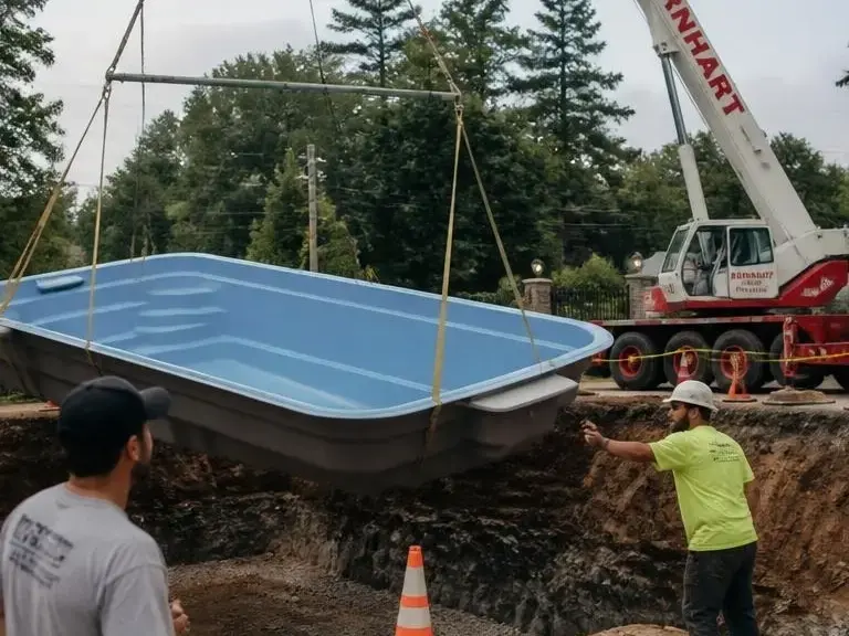 Gunite pool build in Windward backyard